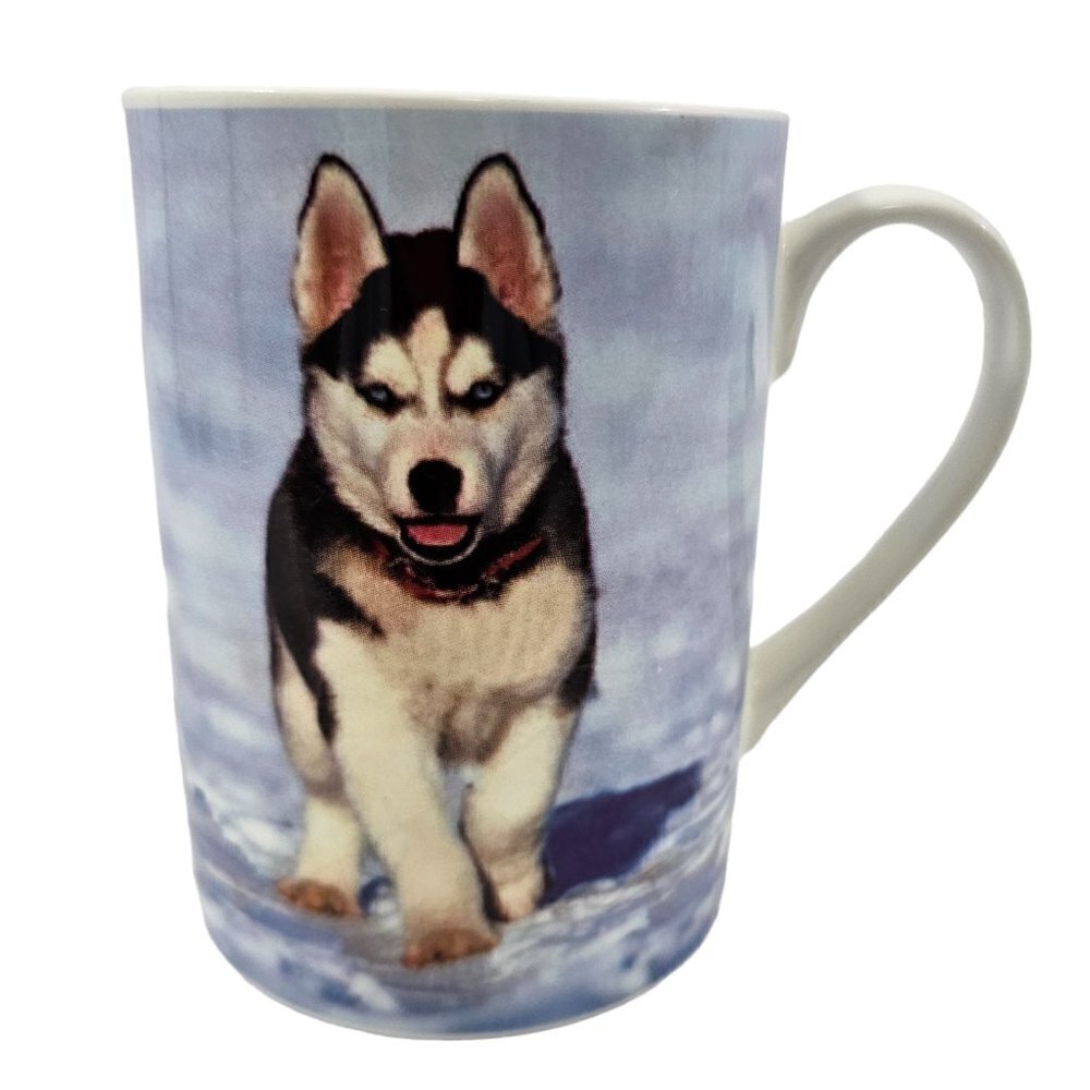 Rose of England Fine Bone China Siberian Husky Puppy Dog Mug Cup